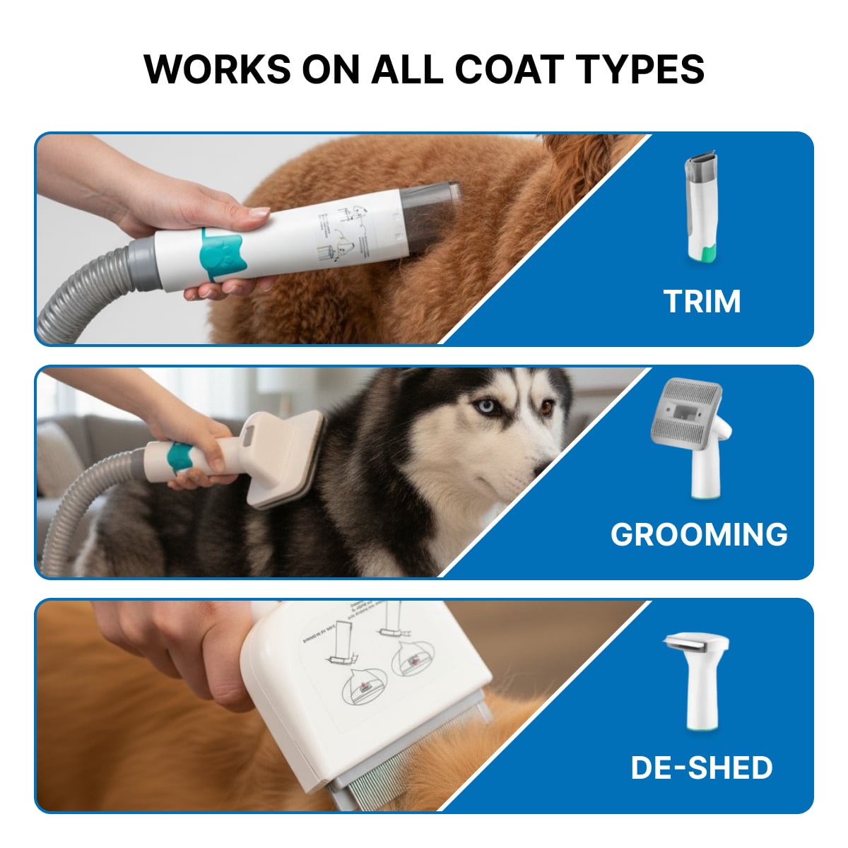 PureFur Pro - Professional Pet Grooming Vacuum Kit